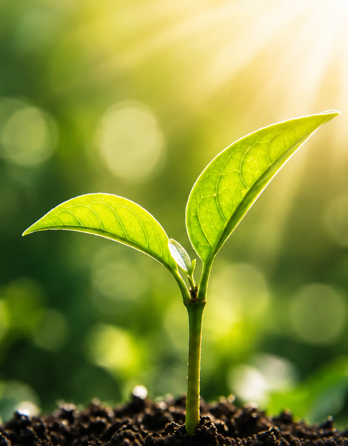 Green plant symbolizing recycling impact